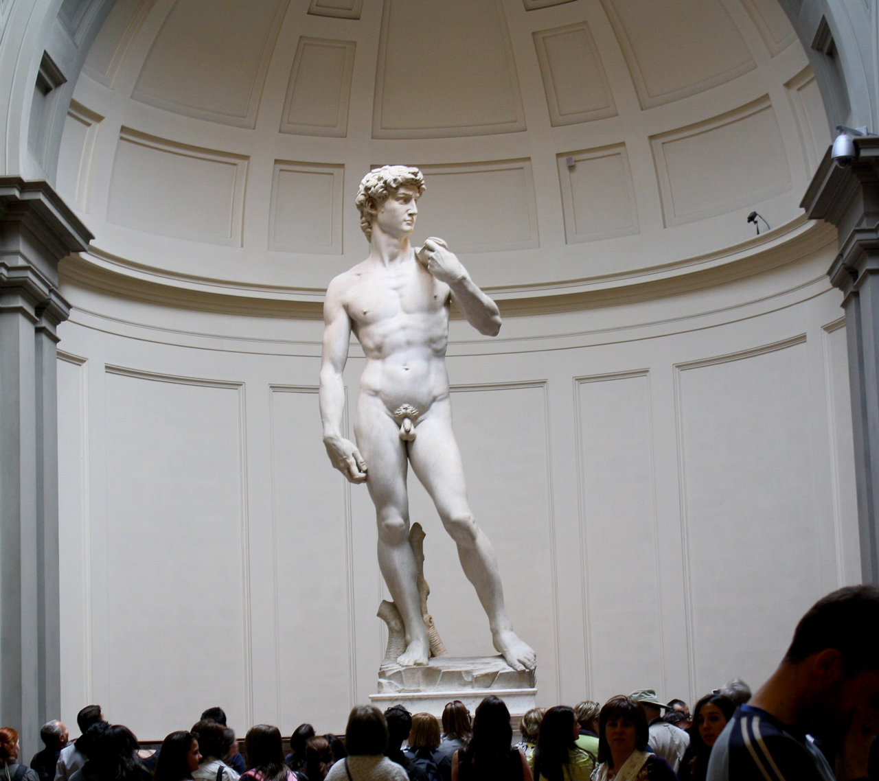 One of the biggest treats of our day was unplanned; seeing Michaelangelo's David was stunning. To be clear, I DID NOT TAKE THIS PICTURE. I borrowed it from a public domain site to share with you.