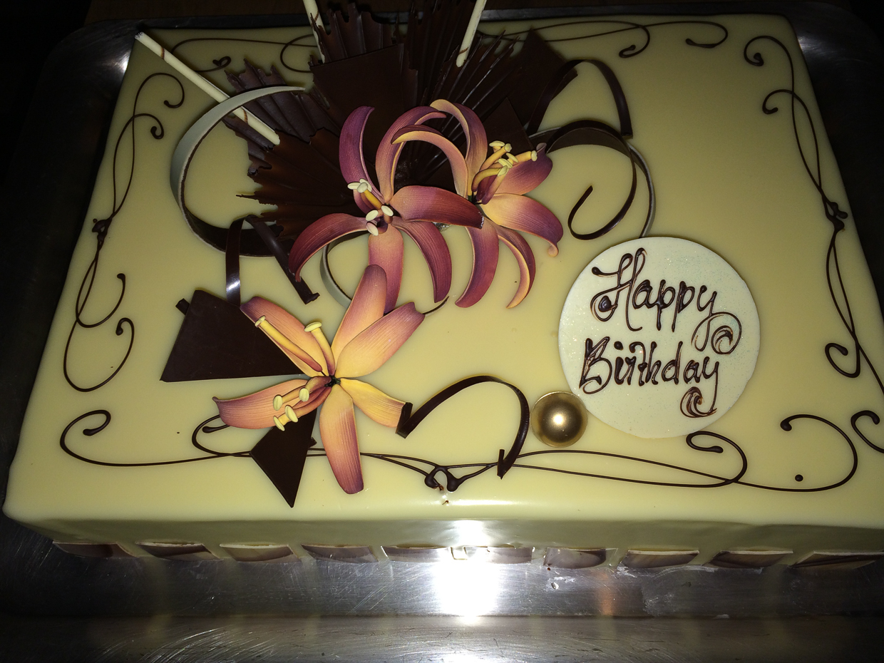 My boss had a special birthday cake made up so I could celebrate with my peers.