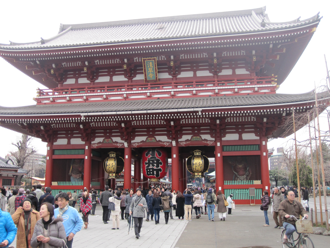 Hozomon Gate in the Senso-ji Temple. This gate was first erected in 942.
