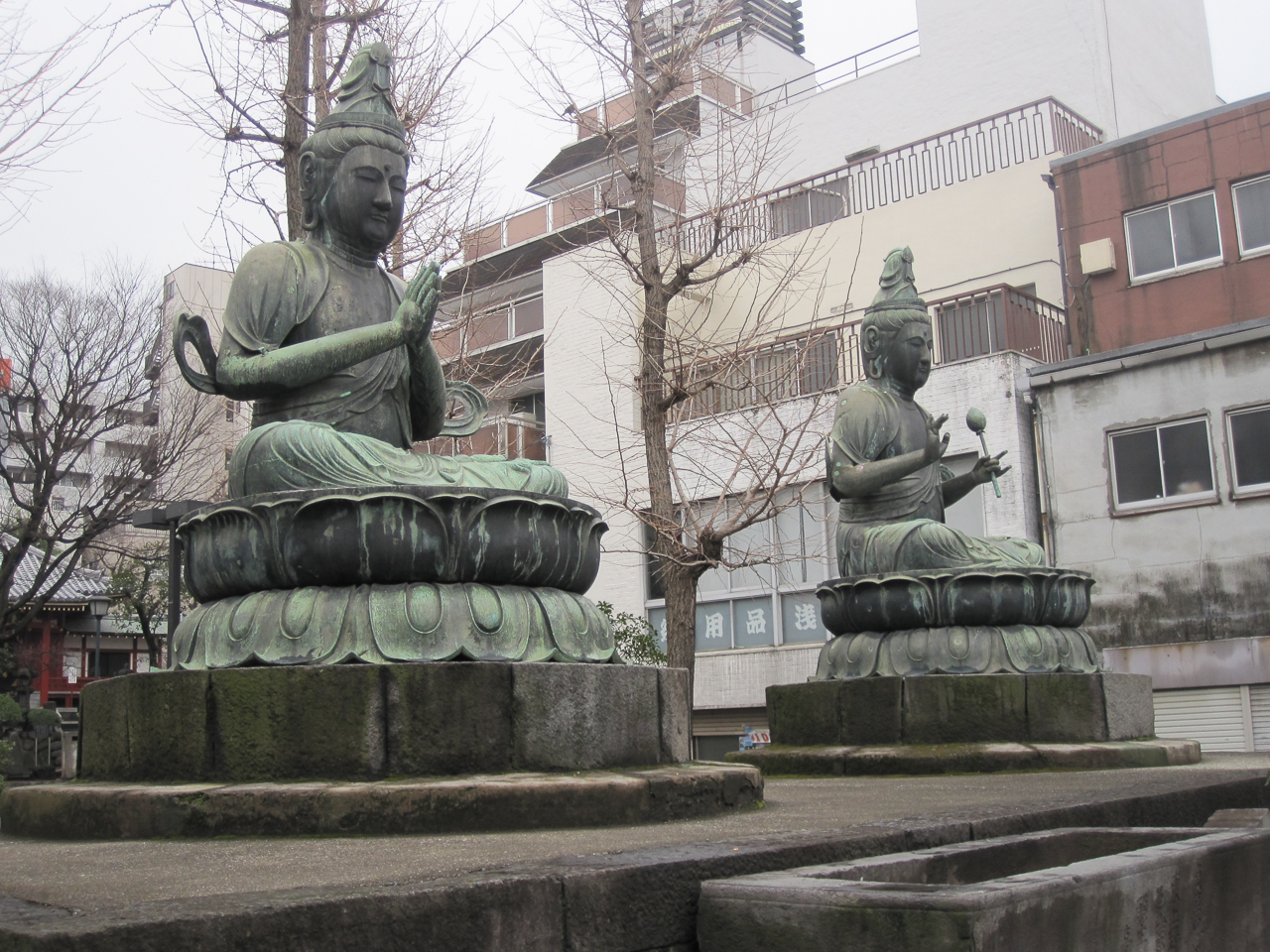 Twin Buddha's at the Senso-ji Temple in Asakusa Japan.