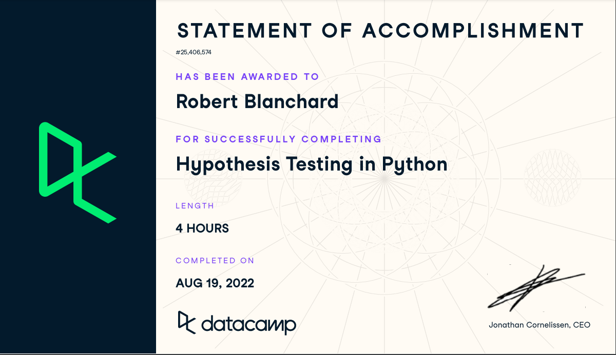Datacamp - Hypothesis Testing in Python