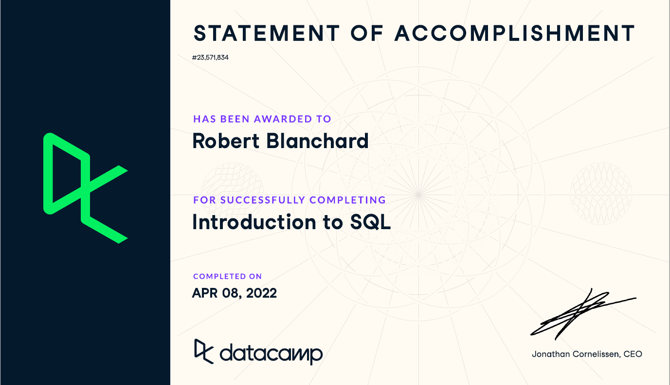 Datacamp - Introduction to SQL