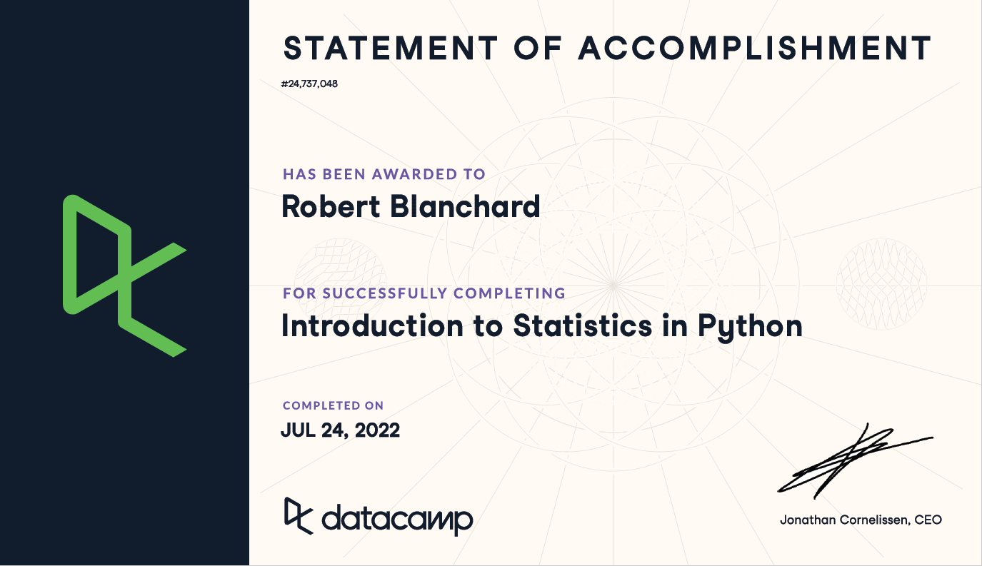 Datacamp - Introduction to Statistics in Python
