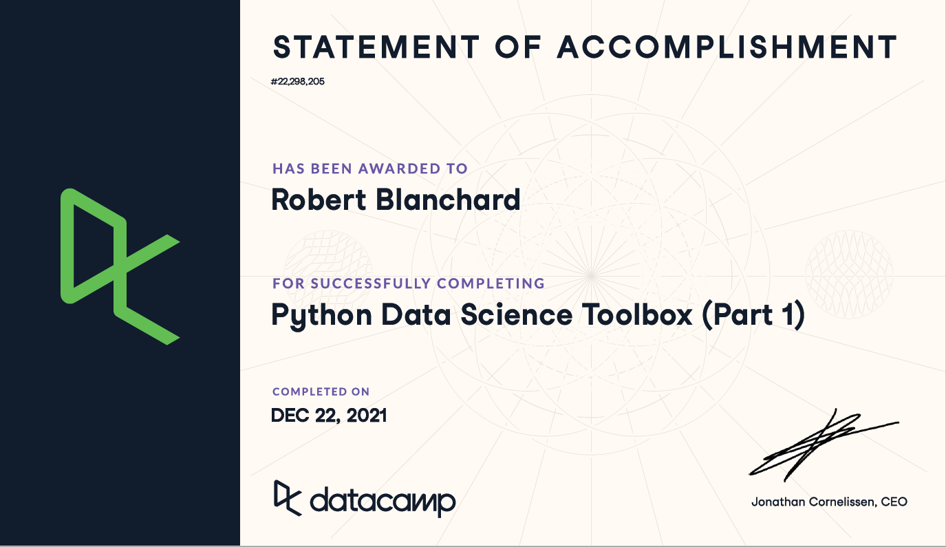 Datacamp - Python Data Science Toolbox (Part 1)