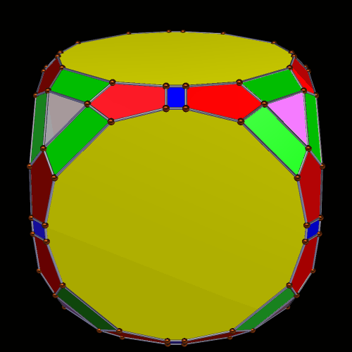 features six hexadecagons
