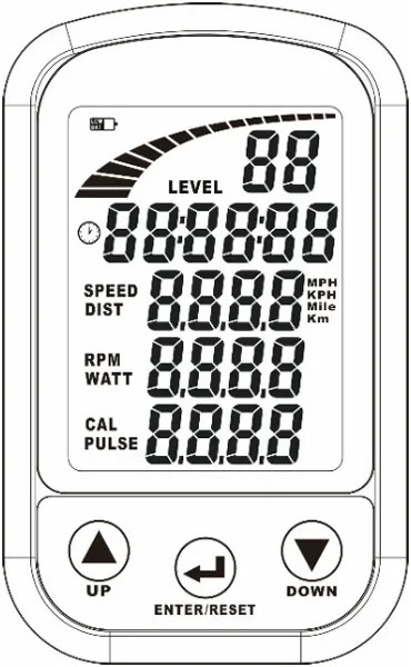 Vortec VC-2B console display for the Panatta Starbike Evolution Magnetic Pro
