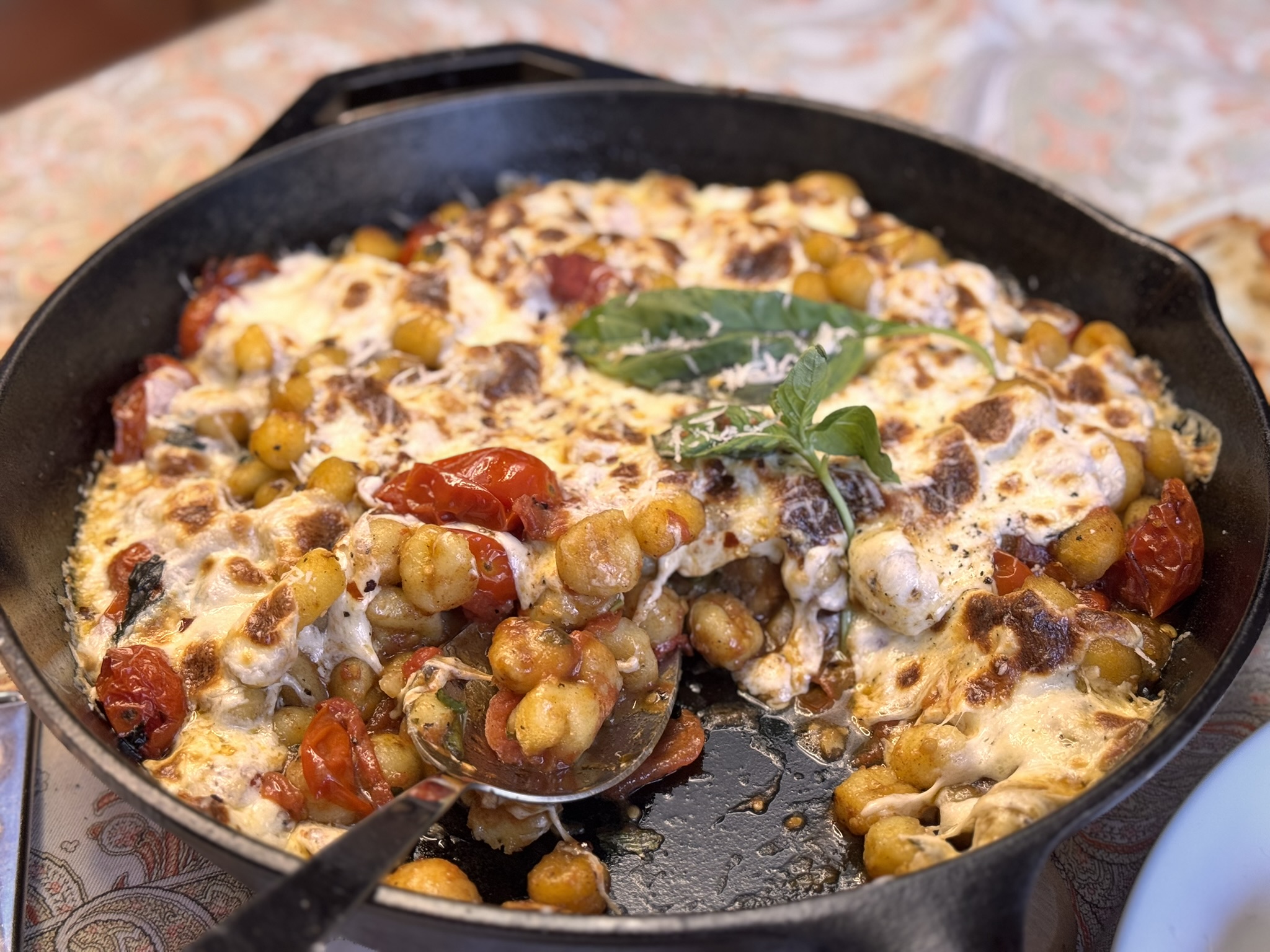 Crispy Gnocchi with Brown Butter Burst Tomatoes & Mozzarella