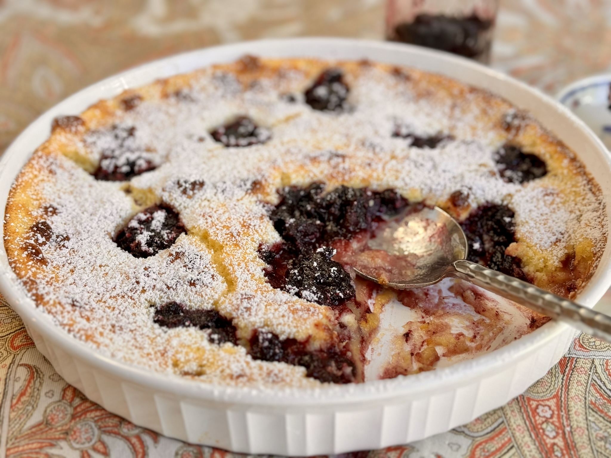 Baked Lemon Pudding with Blueberry Jam – Tangy, Custardy & Easy to Make