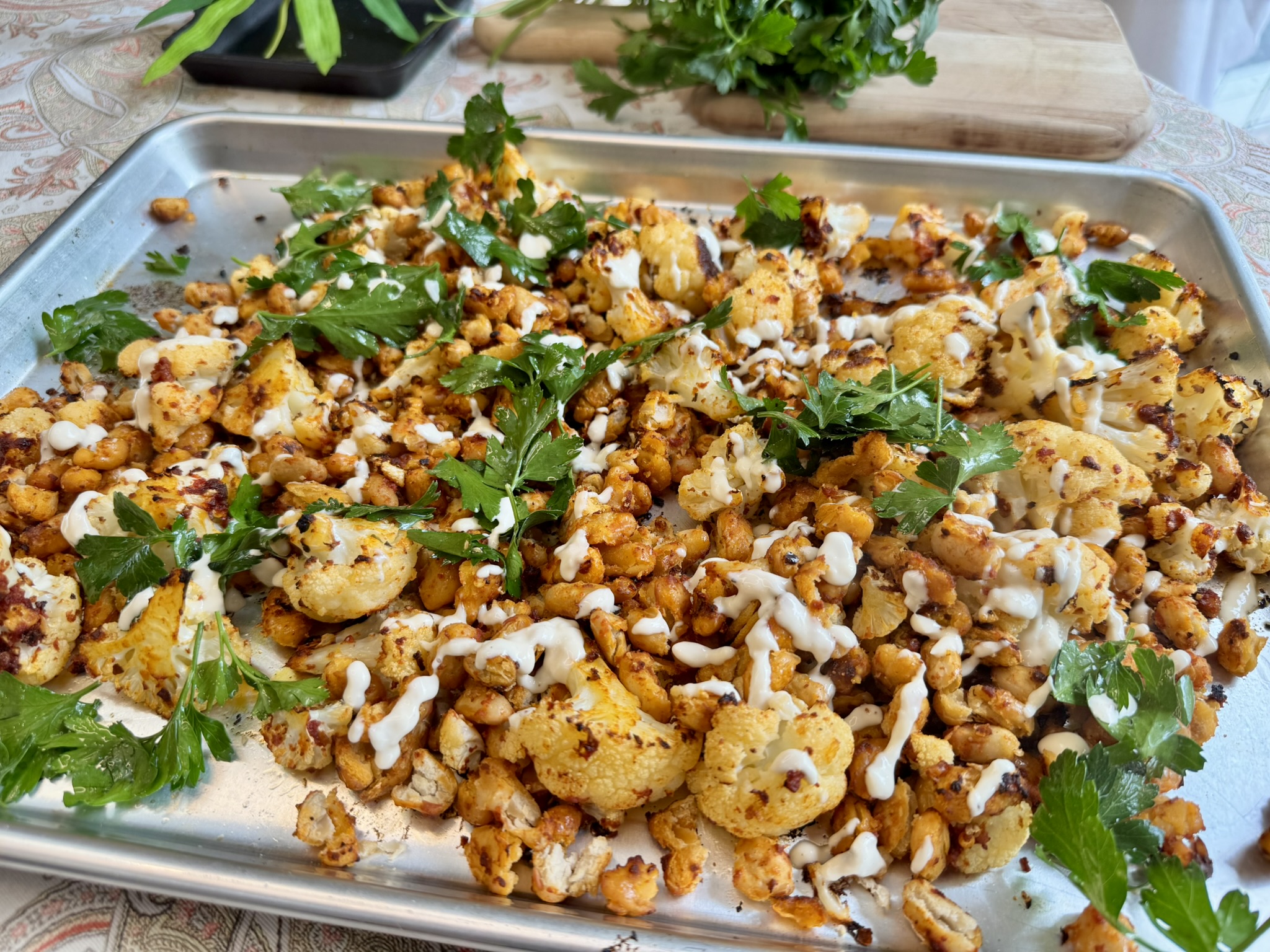 Roasted Smoky White Beans and Cauliflower