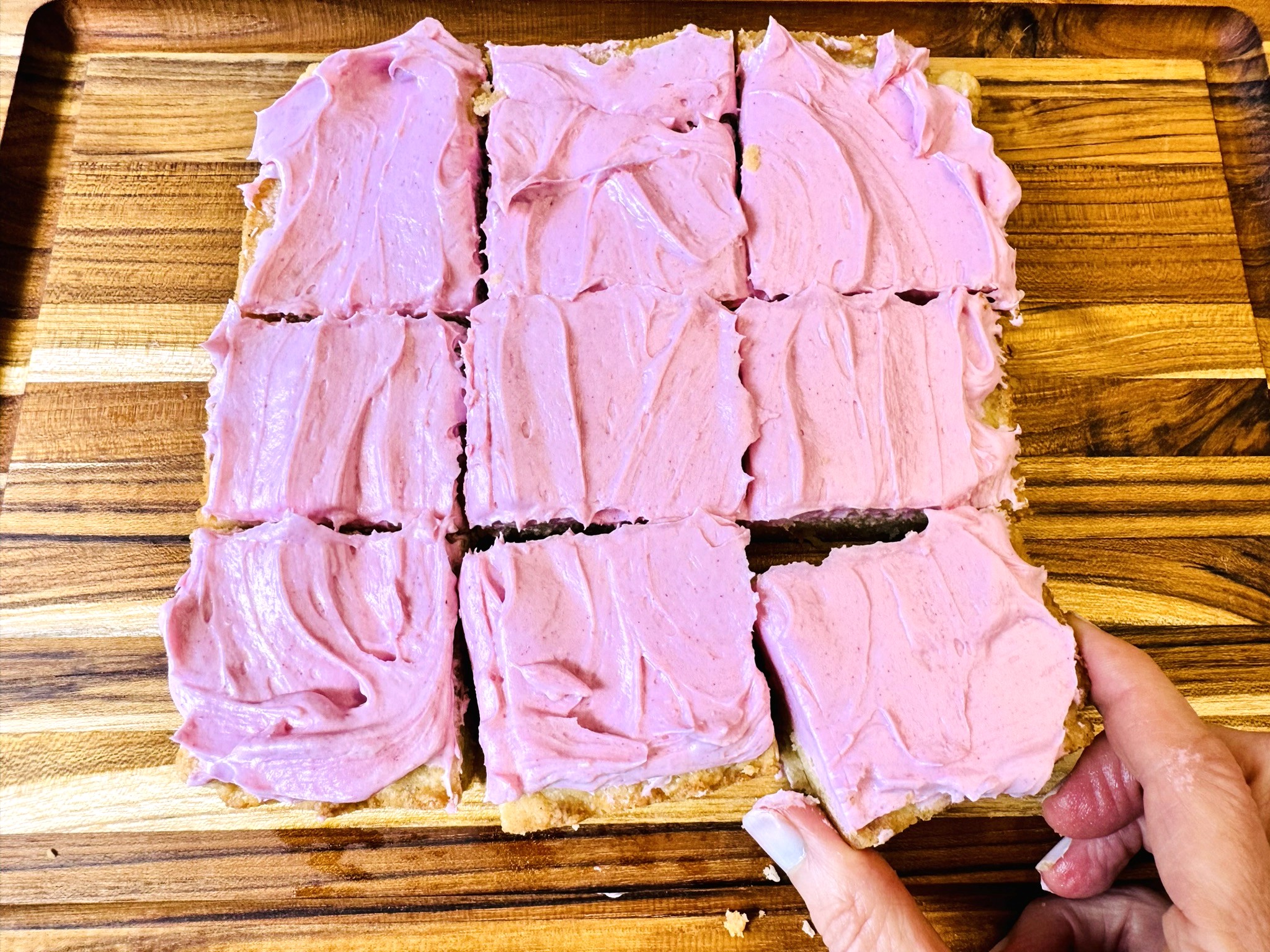 Pink Cookie Bars with Yummy Cream Cheese Frosting