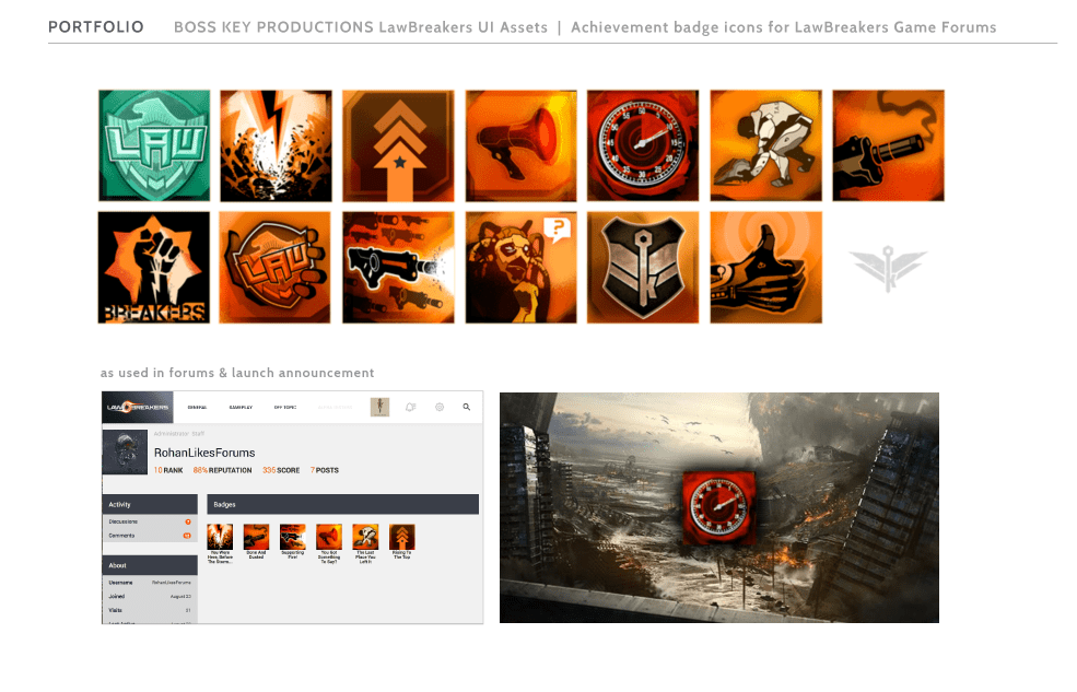 BOSS KEY PRODUCTIONS, LawBreakers Branding, Site Forum Achievement Badges