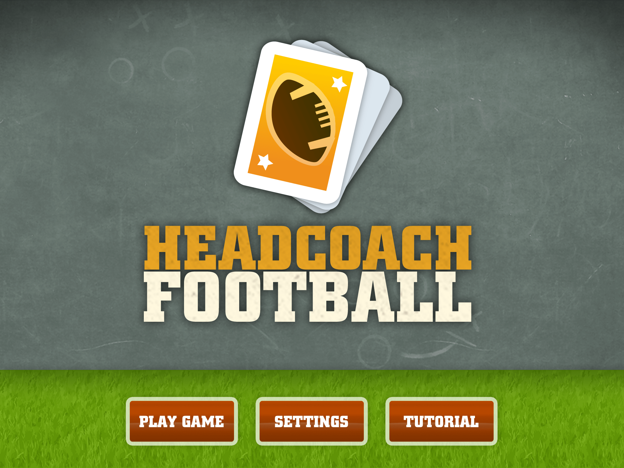 Head Coach Football iOS Game - Main mMenu - created all branding, UI, game flow