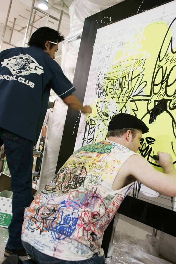 T.U.R.d Tokyo Ugly Rich designers-Logo design and Live painting with FISH as ‘THE KIDIOTS’ at GGPX Tokyo