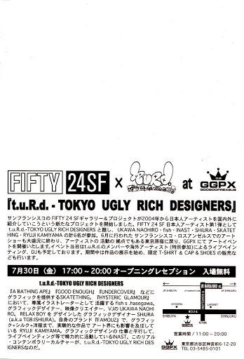 T.U.R.d Tokyo Ugly Rich designers-Logo design and Live painting with FISH(as THE KIDIOTS).Same canvas,cross out battle GGPX Tokyo