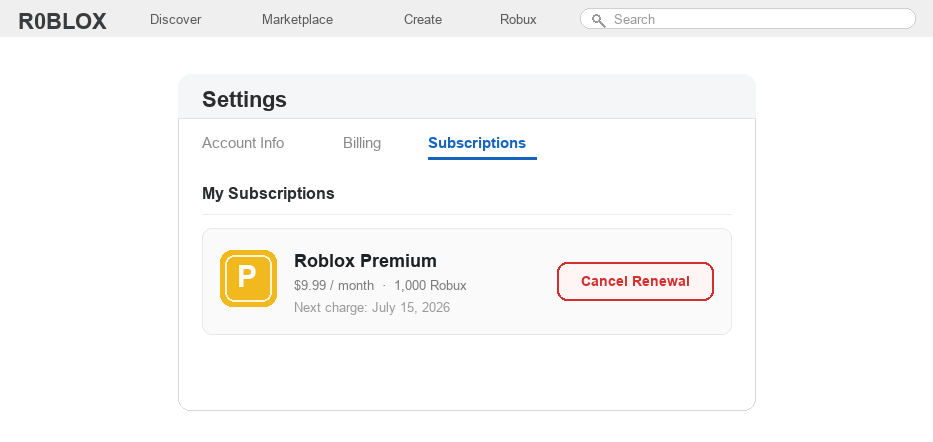How To Cancel Roblox Premium In 2026 Roblox Database Cancel Premium Roblox 