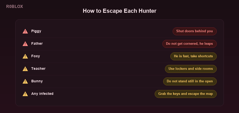 Piggy Characters Full List And Guide Roblox Database Piggy Escape Cheatsheet 