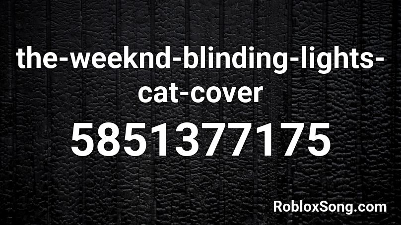The Weeknd Blinding Lights Cat Cover Roblox ID Roblox Music Codes 5851377175 