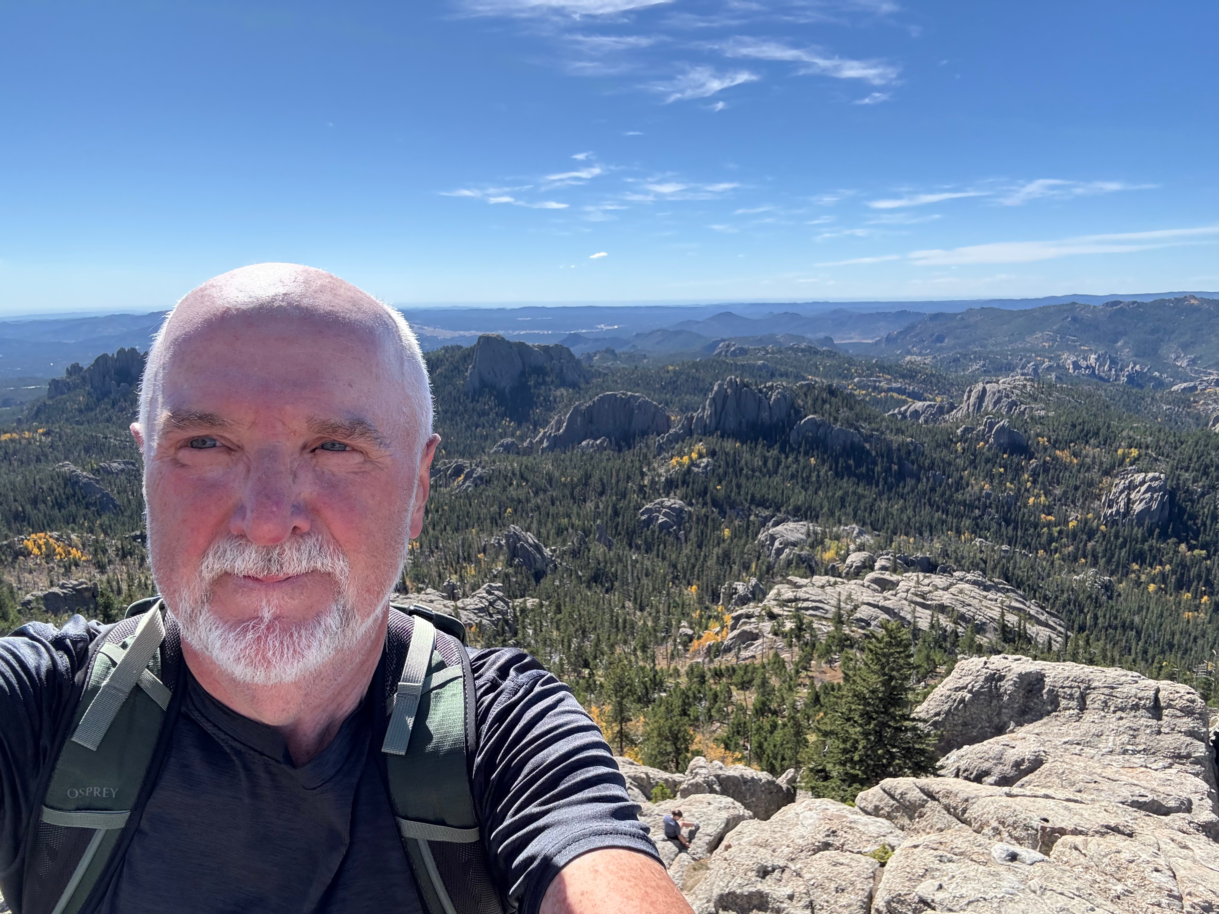 On the summit—too windy for a cap