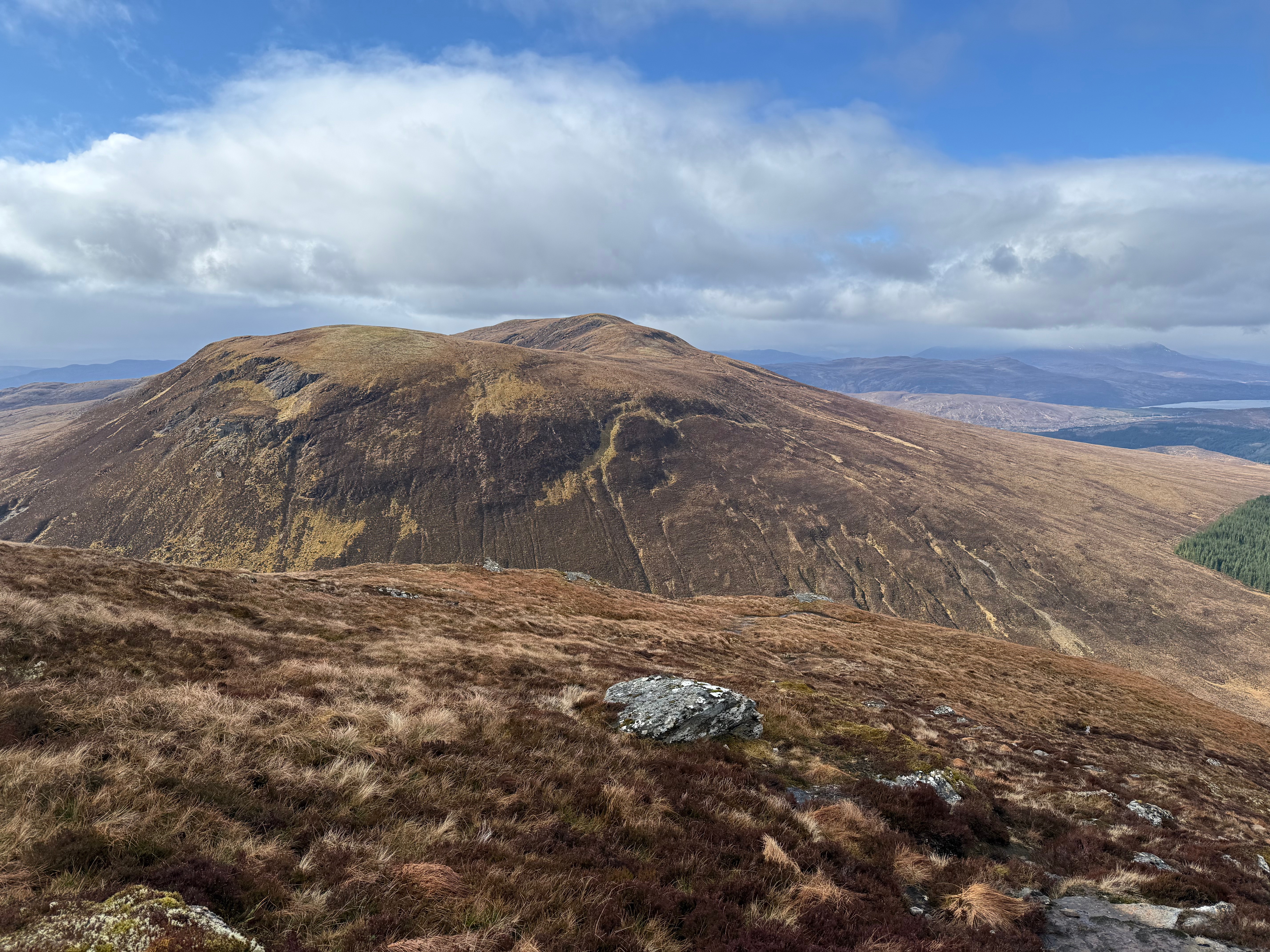Looking SW to Little Wyvis beyond the trough of Bealach Mòr (“big pass”)