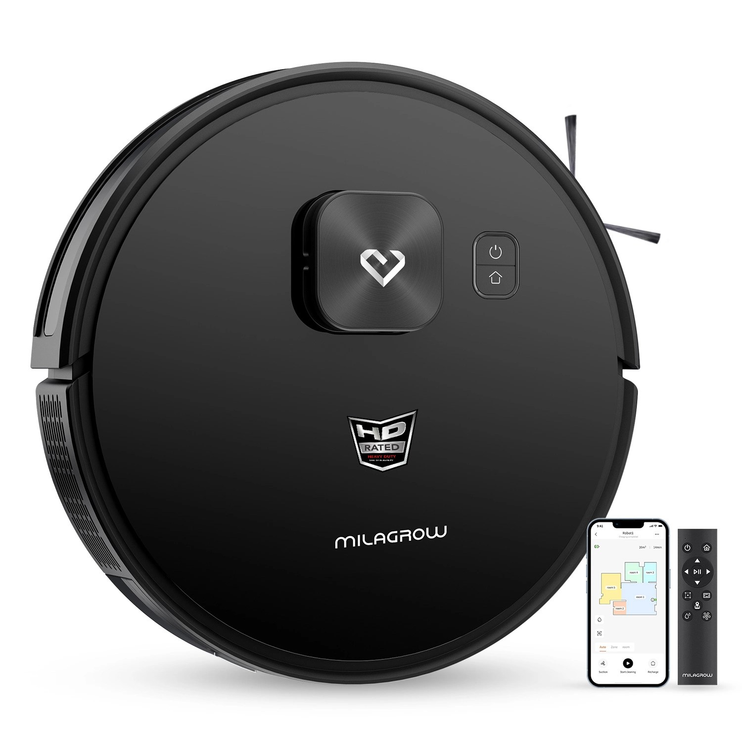 Milagrow iMap 16 Ultra robot vacuum cleaner with smart navigation, automatic cleaning system, and sleek circular design for Indian homes