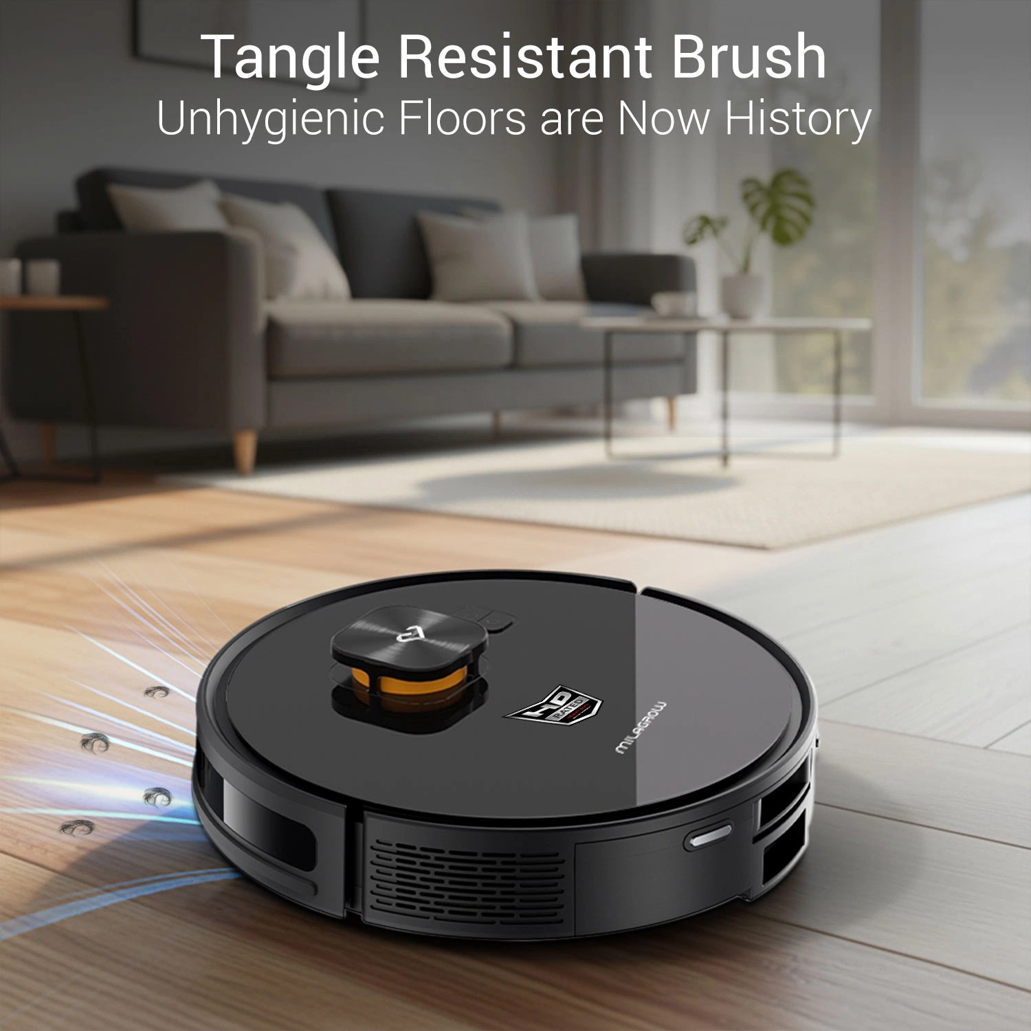 Milagrow iMap 16 Ultra robot vacuum cleaner with smart navigation, automatic cleaning system, and sleek circular design for Indian homes