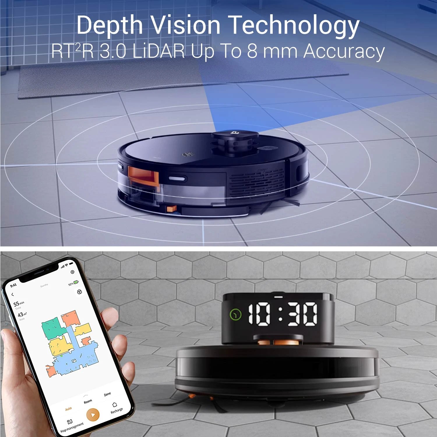 Milagrow iMap 16 Ultra robot vacuum cleaner with smart navigation, automatic cleaning system, and sleek circular design for Indian homes