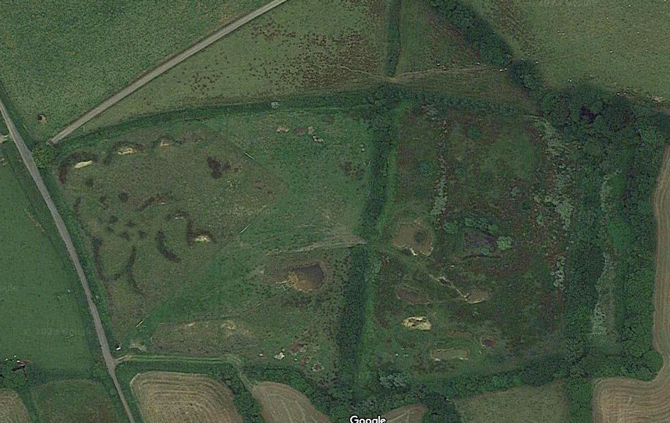 aerial shot of the two fields taken from google after the works