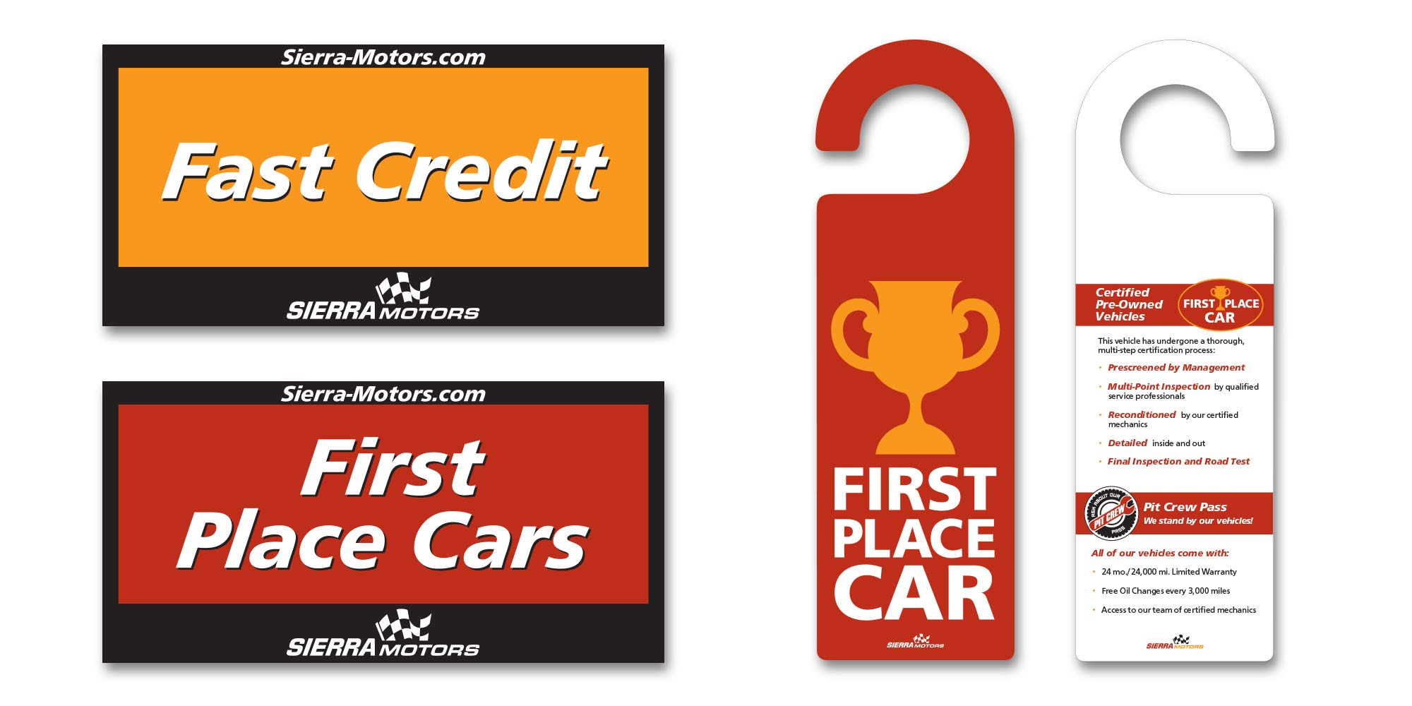 Custom logo design for car dealership marketing.