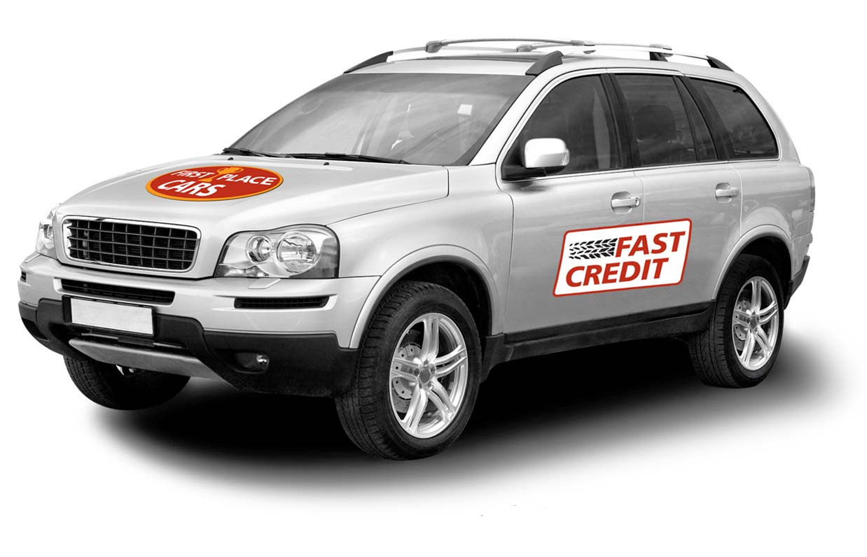 Car wrap for car dealership marketing.