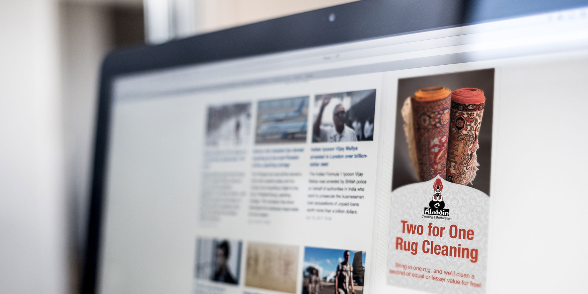 Digital marketing advertising design for Aladdin Cleaning & Restoration