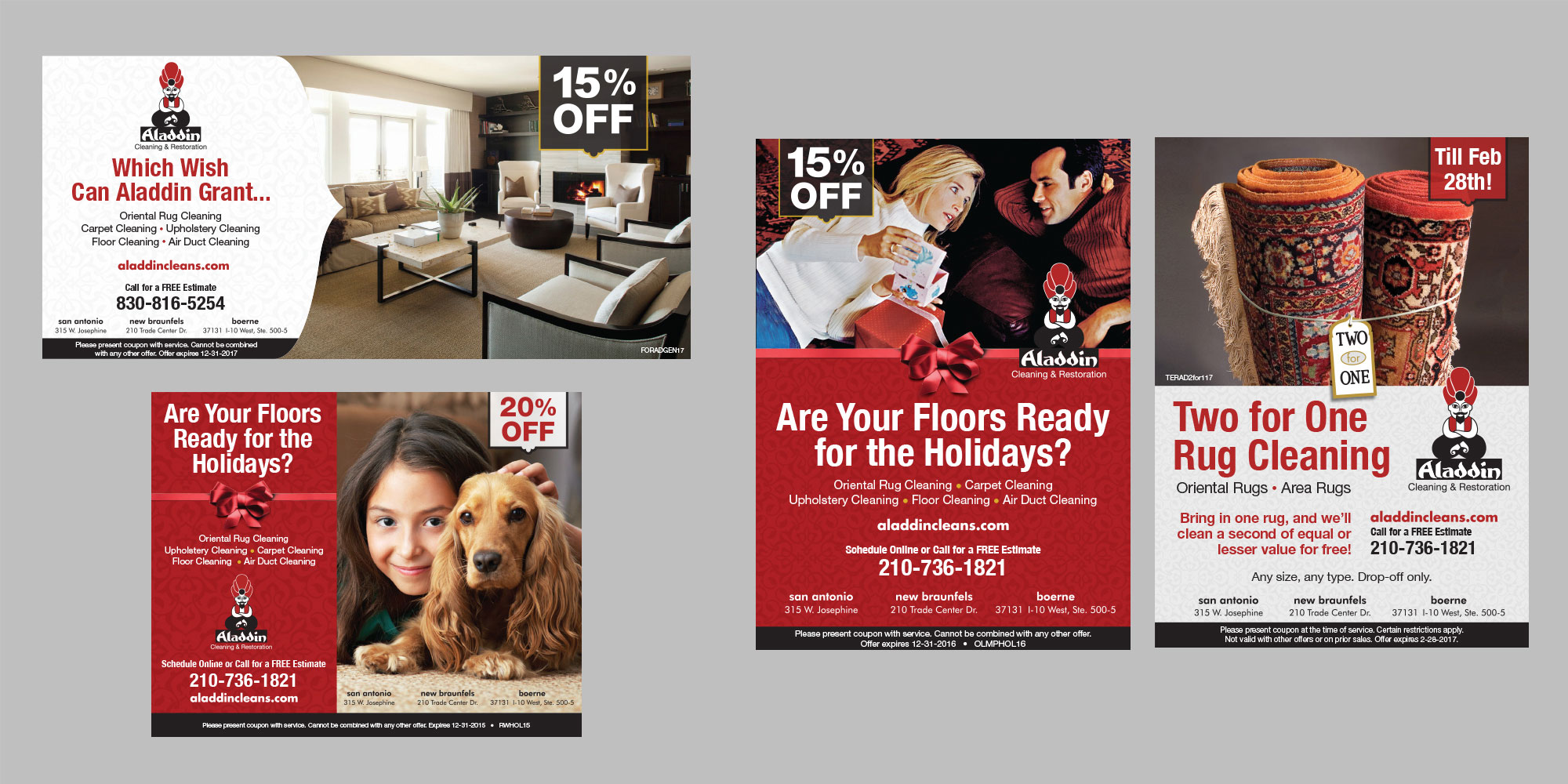 Digital marketing advertising design for Aladdin Cleaning & Restoration