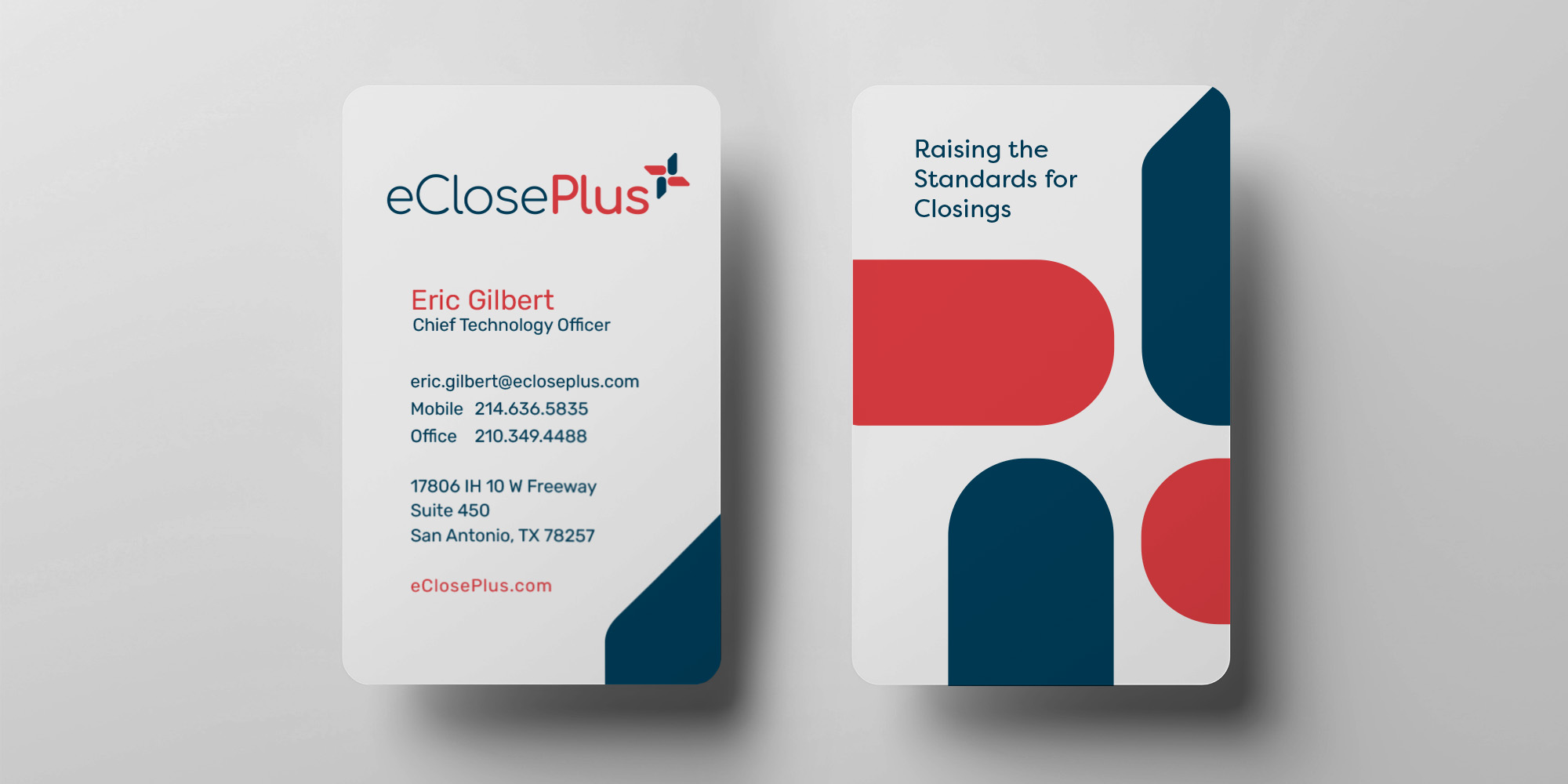 FinTech product branding on business card design