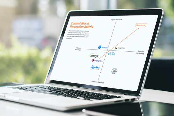 Strategy for fintech company on a laptop.