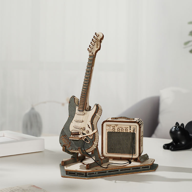 エレクトリックギター　Electric guitar collectionBOX ROKR Electric Guitar Model 3D Wooden Puzzle - Robotime Europe