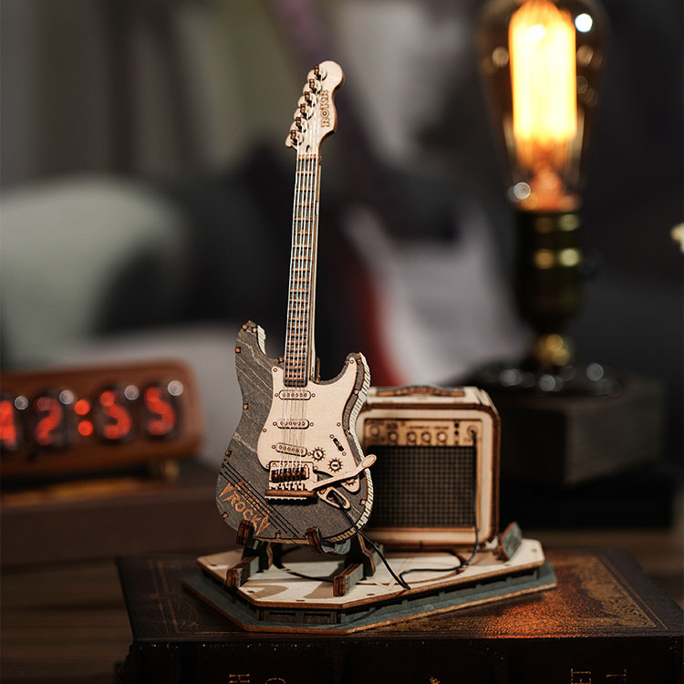 ROKR Electric Guitar Model 3D Wooden Puzzle - Robotime Europe