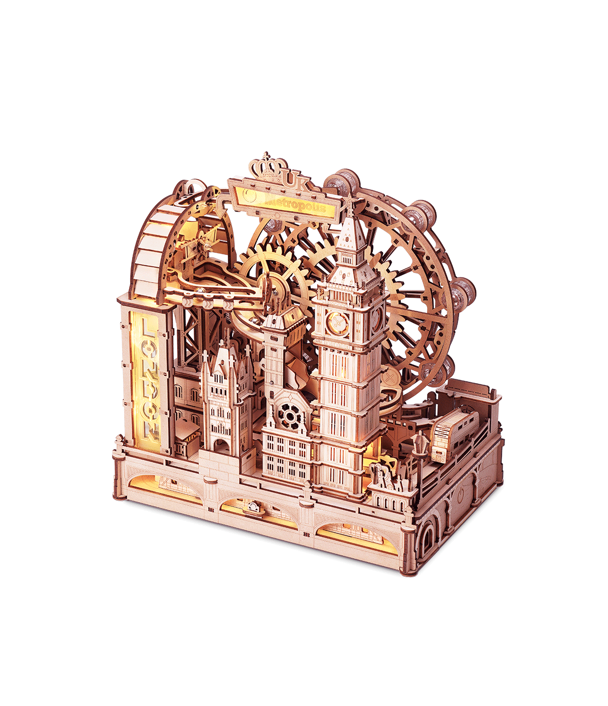ROKR Marble Travel • London Marble Run 3D Wooden Puzzle EGB01