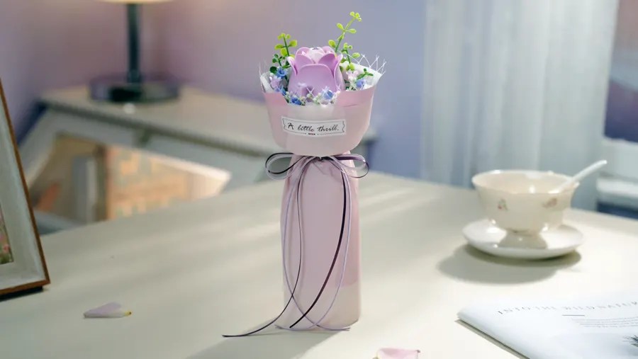 Robotime Rokr Handmade Gift Miniature Toys AF021 Purple Rose Plastic Crafts DIY Floral Art 3D Flower Puzzle For Adults