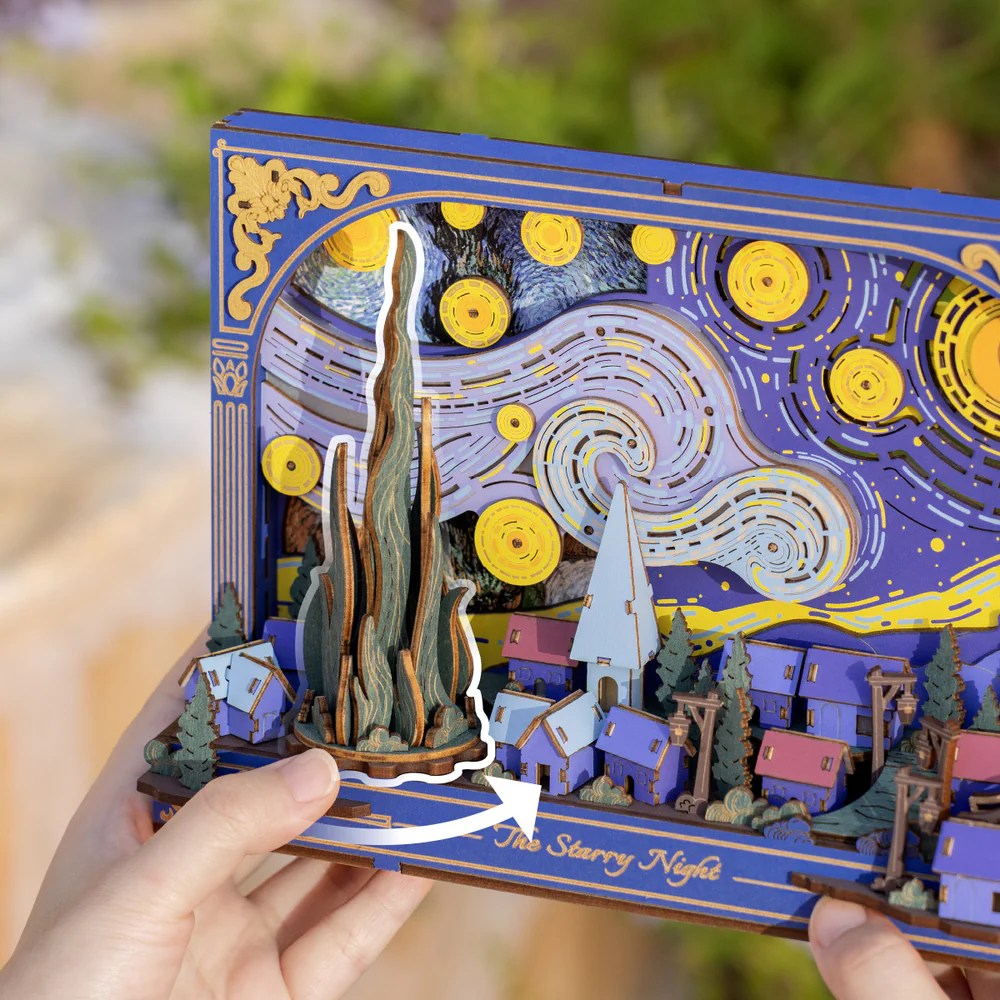 Robotime DIY Wood Crafts TH003 The Starry Night 3D Puzzles
