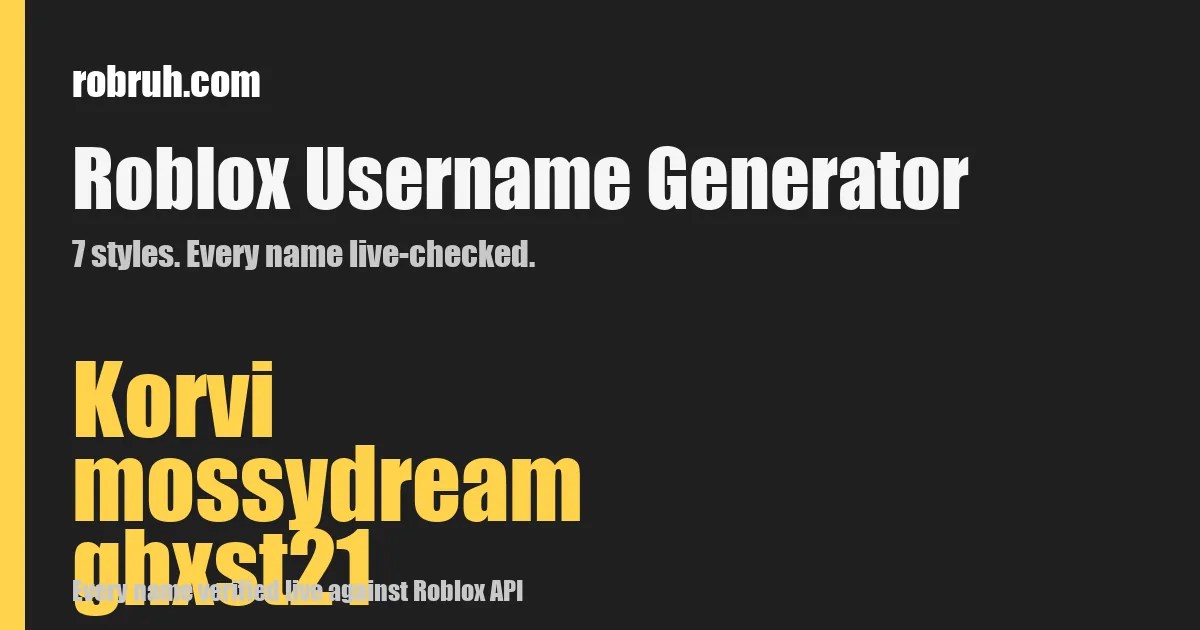 Roblox Username Generator Free Live Check 2026 Robruh Hub Og.webp