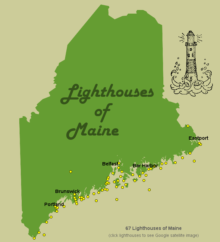 Maine Lighthouses Map Guide At Lila Collins Blog Maine Lighthouses 