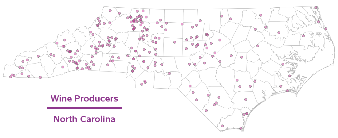 NC Wine Producers Wine Producers Nc Map 