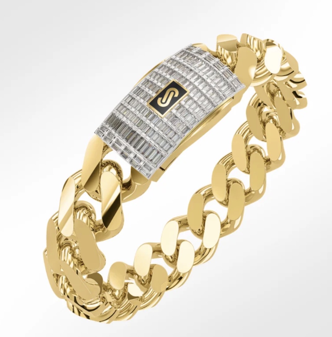10K BAGUETTE LOCK MONACO BRACELET