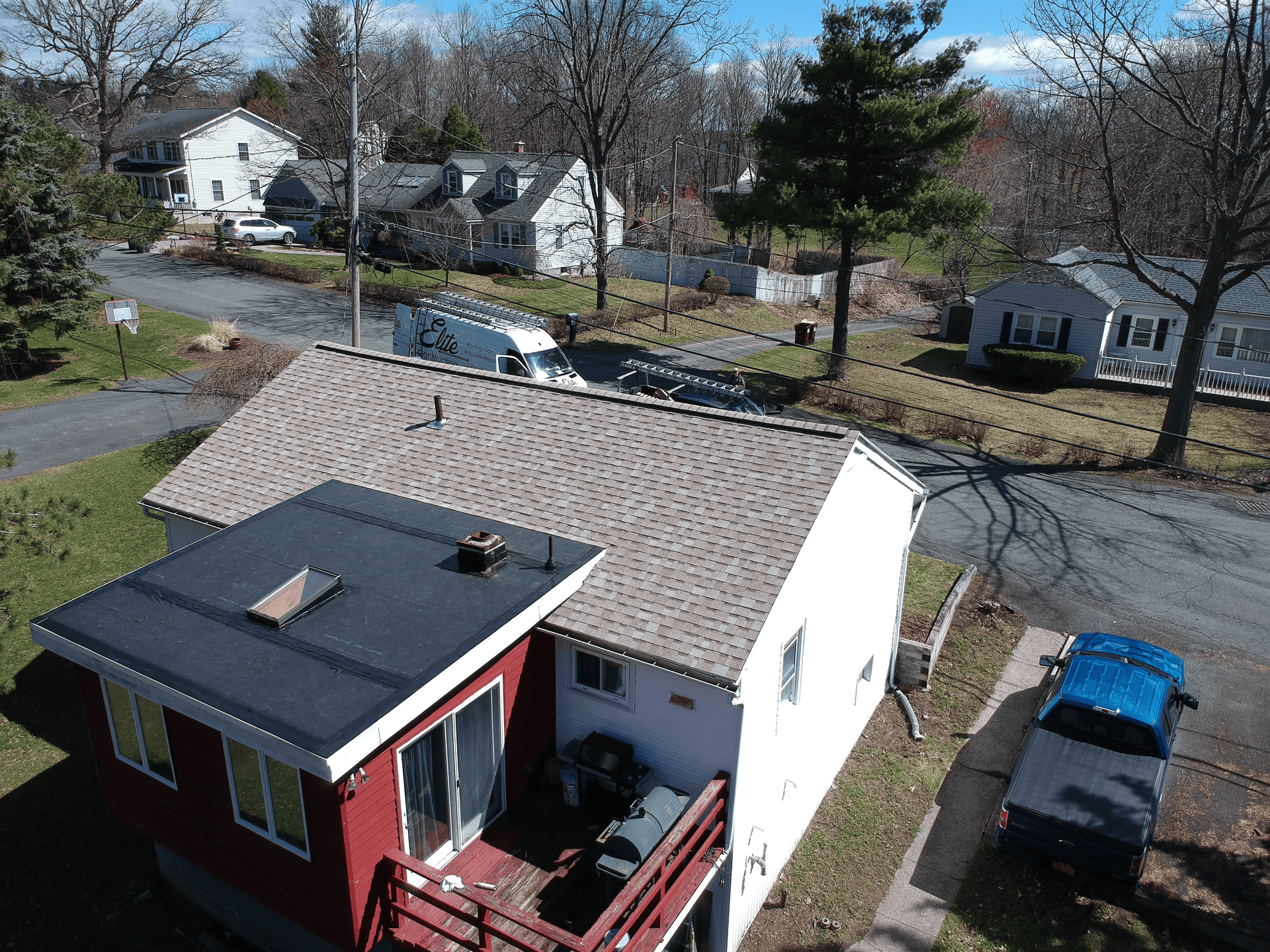 EPDM Roof tie into a Pitched Roof in Rochester NY