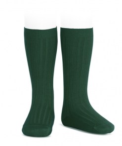 Calcetines Cóndor altos canalé VERDE BOTELLA