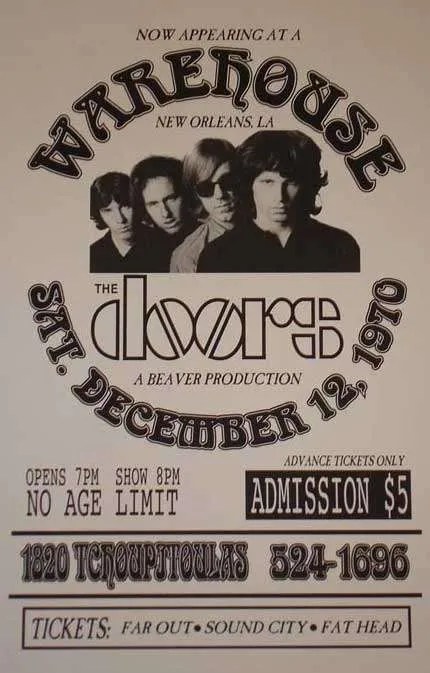 The Doors WAREHOUSE 1970 Lニューオリンズ購入 The Warehouse - Last Concert For Jim Morrison With The Doors
