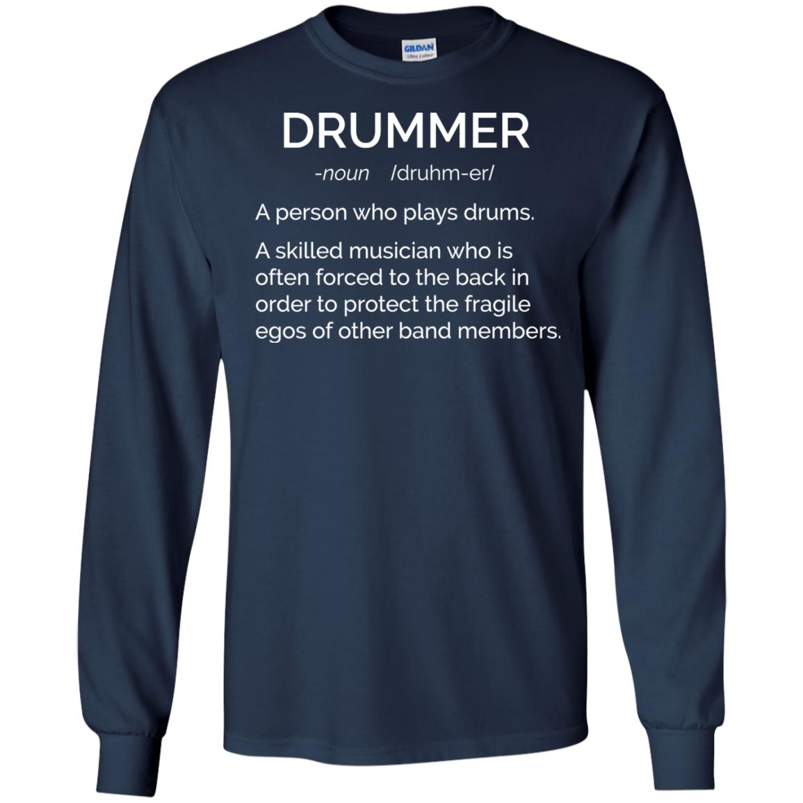 Drummer definition shirt skilled musician often forced to the back