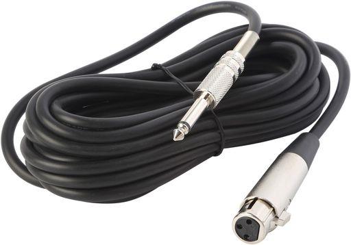 XLR Unbalanced Microphone Lead 5M 6.35mm Plug to 3 Pin Female