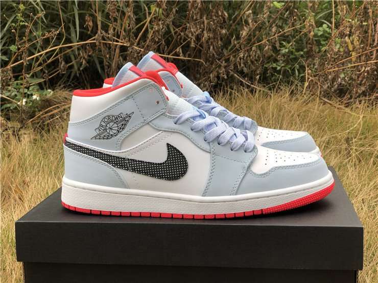 Jordan 1 Mid “Half Blue Polka Dot Swoosh” – Rocket Sneakers Store
