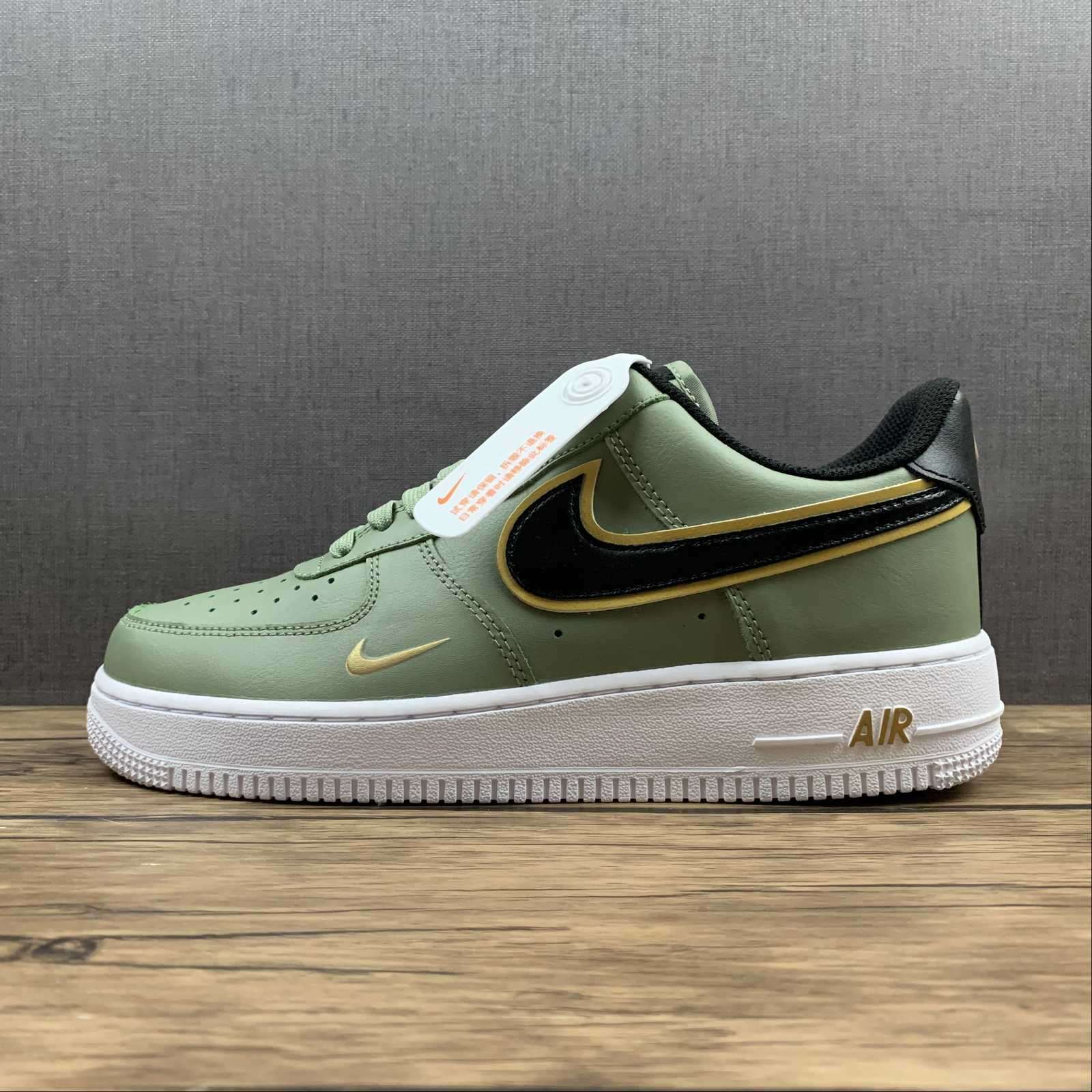 nike air force 1 low 07 lv8 double swoosh olive gold black