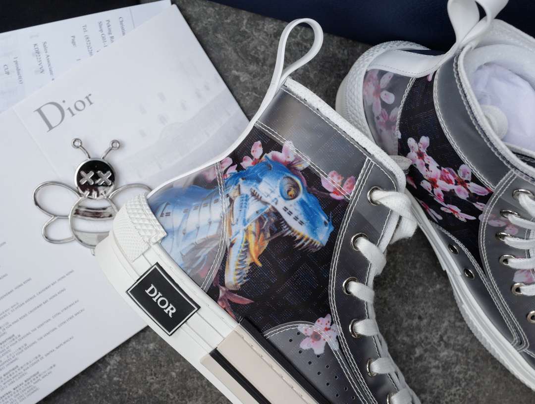 dior b23 high canvas sorayama dinosaur navy